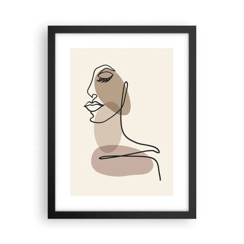 Póster en marco negro - Una línea de hermosura - 30x40 cm