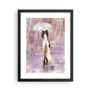 Póster en marco negro - En la lluvia de lilas - 30x40 cm