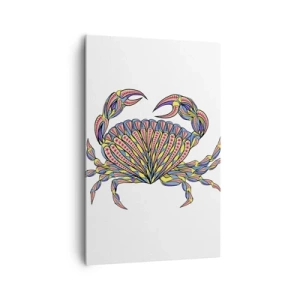 Cuadro sobre lienzo - Impresión de Imagen - Cangrejo colorido en estilo artístico. - 80x120cm - Joyas del mar - Decoración de pared moderna para salón y dormitorio ARTTOR