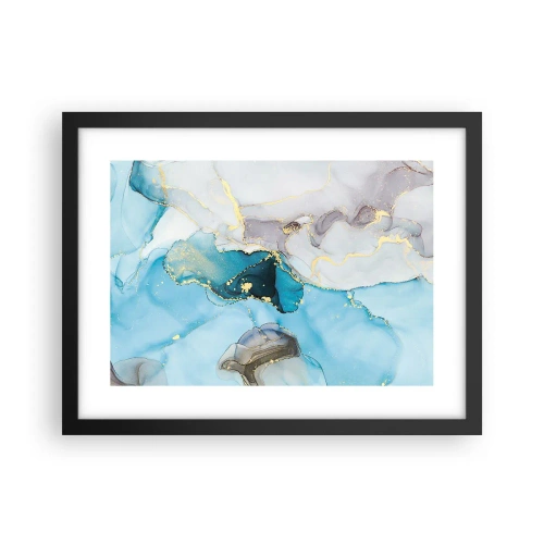Póster en marco negro - Un estudio del encuentro entre el gris y el turquesa - 40x30 cm