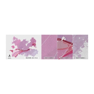 Muestra de fotomural Premium Sand - Mapa de un mundo rosa - Minimalismo, Pastel, Mapa - 100x30 cm