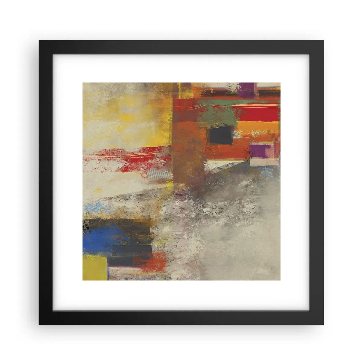 Póster en marco negro - Geometría de color - 30x30 cm