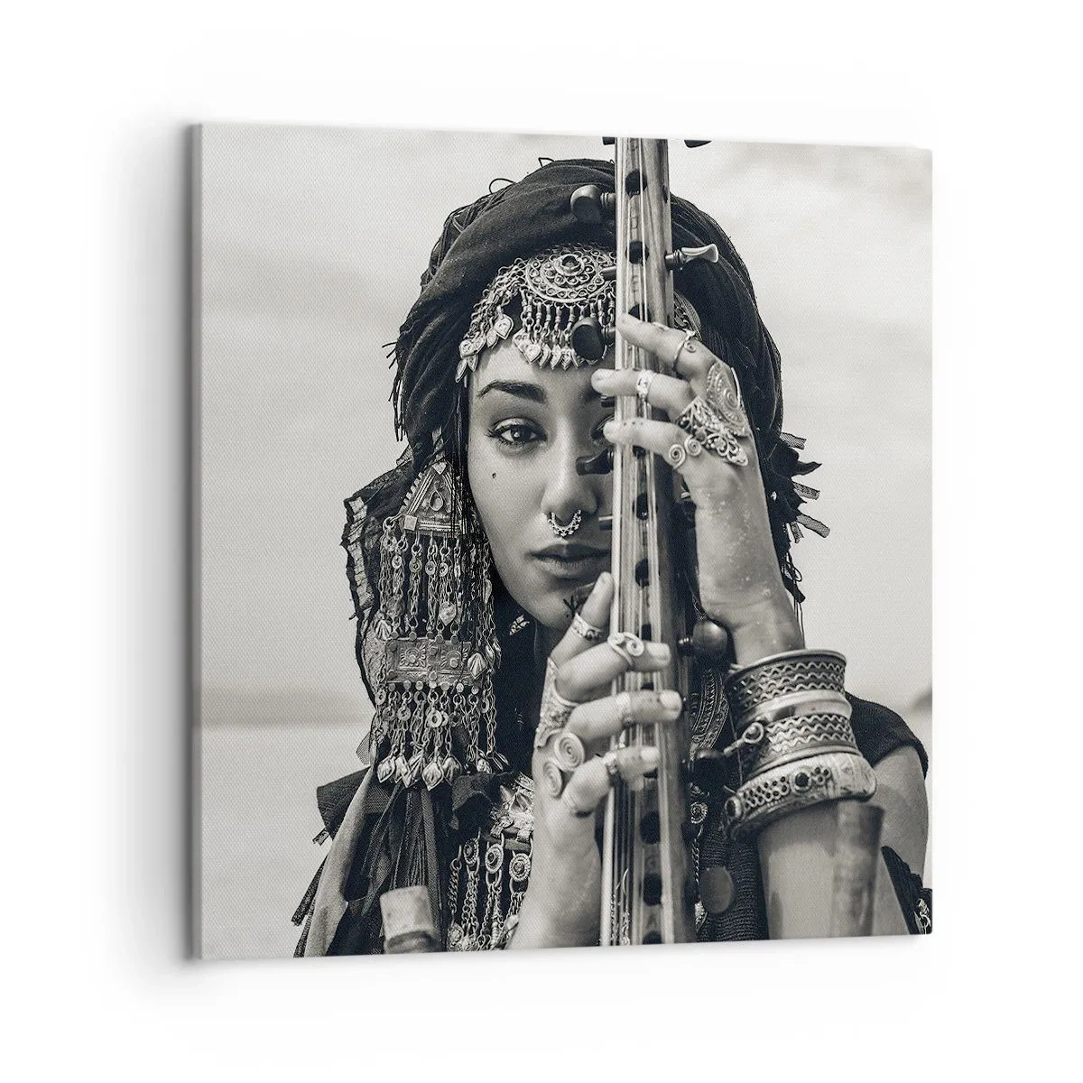 Cuadro sobre lienzo - Impresión de Imagen - La música propia de Oriente - 50x50 cm