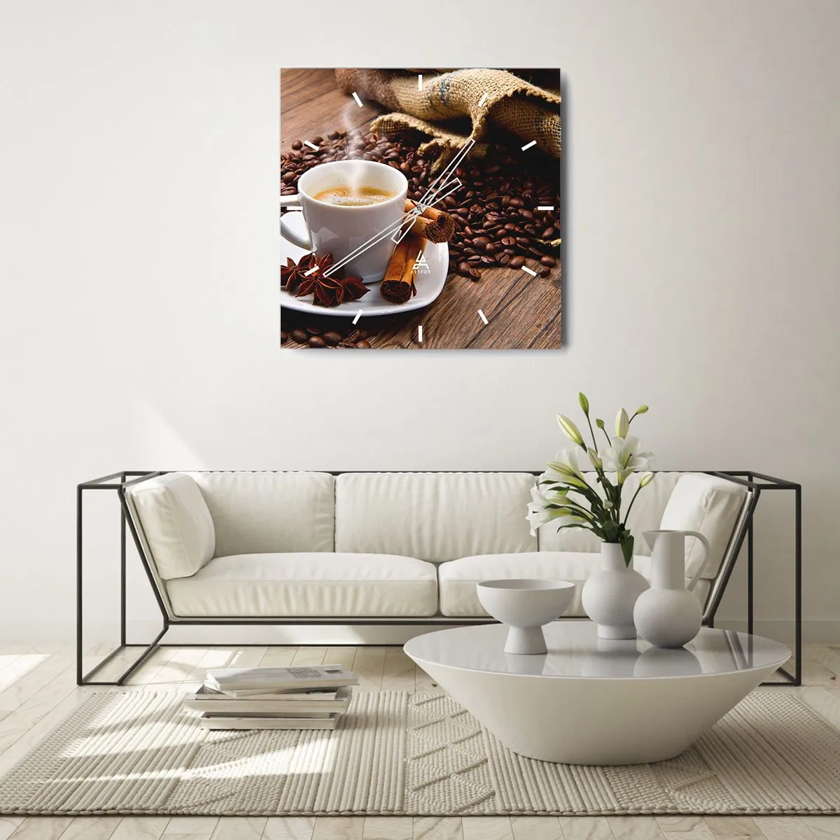 Reloj de pared - Reloj de vidrio - Sabor y aroma picante - 30x30 cm