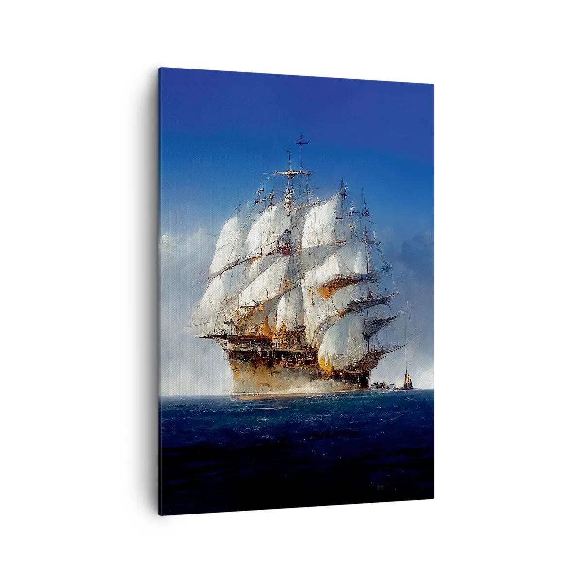 Cuadro sobre lienzo - Impresión de Imagen - Un velero en mar abierto bajo un cielo azul. - 70x100cm - La gran gloria - Decoración de pared moderna para salón y dormitorio ARTTOR