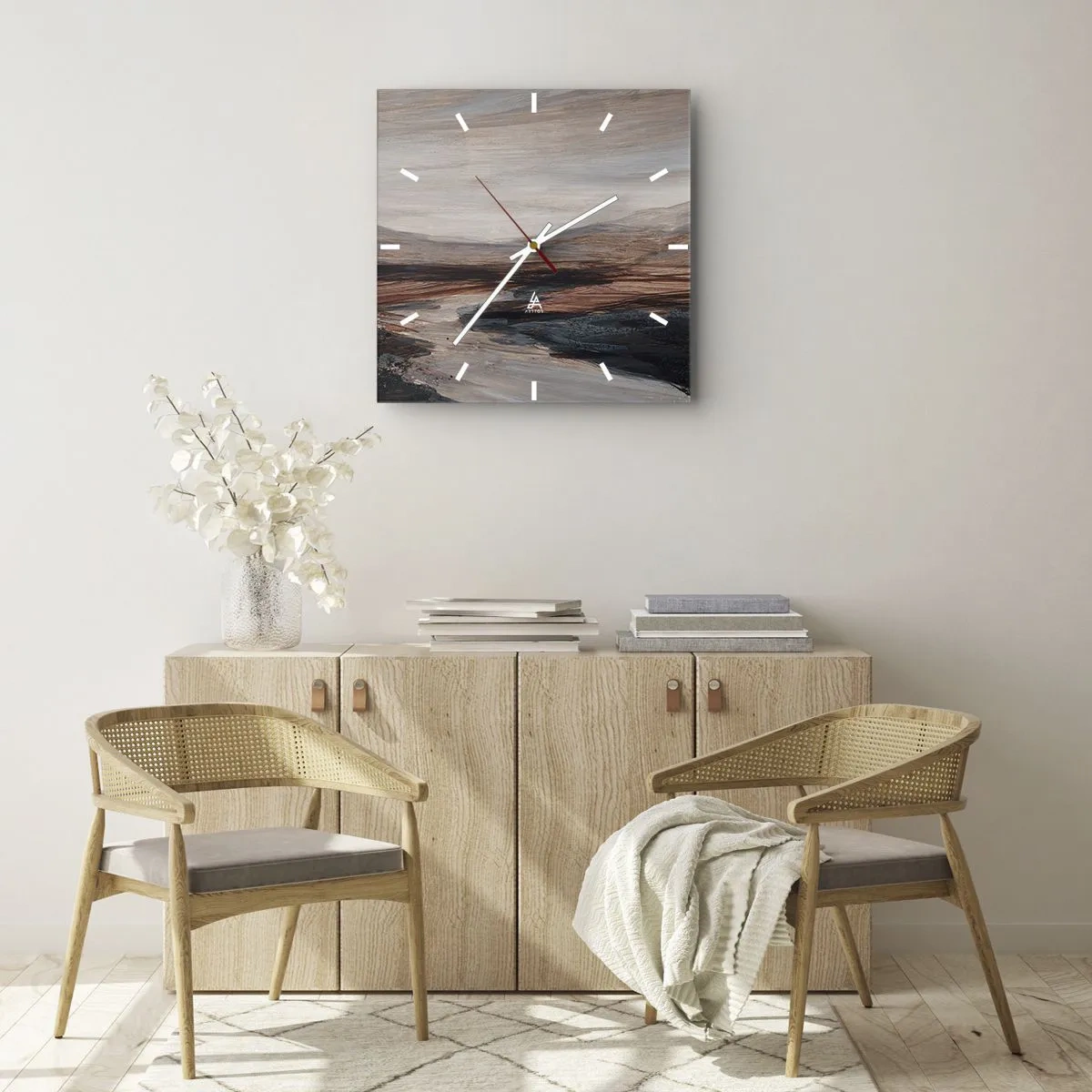 Reloj de pared - Reloj de vidrio -  Valle apacible - 40x40 cm