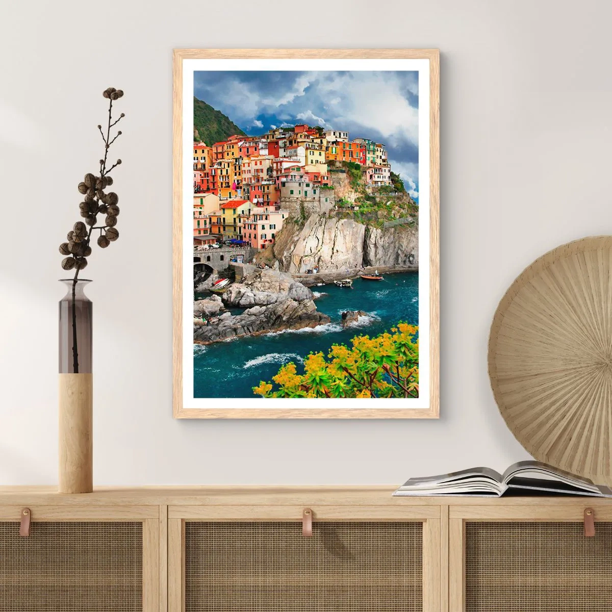 Póster en marco roble claro - En el acantilado - 50x70 cm