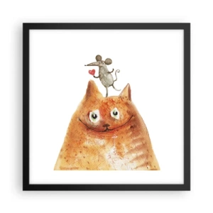 Póster en marco negro - Paradojas del amor - 40x40 cm