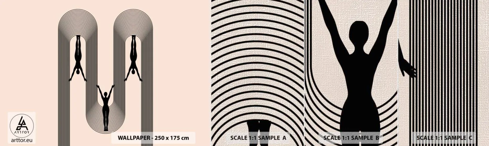 Muestra de fotomural Premium Canvas - Al revés, o no - Surrealismo, Cuerpo, Yoga - 100x30 cm