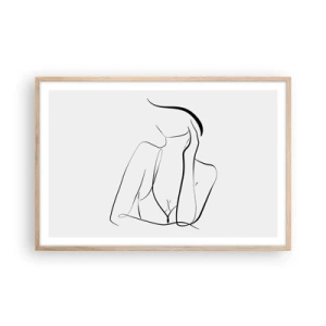 Póster en marco roble claro - En la ola de sueños - 91x61 cm