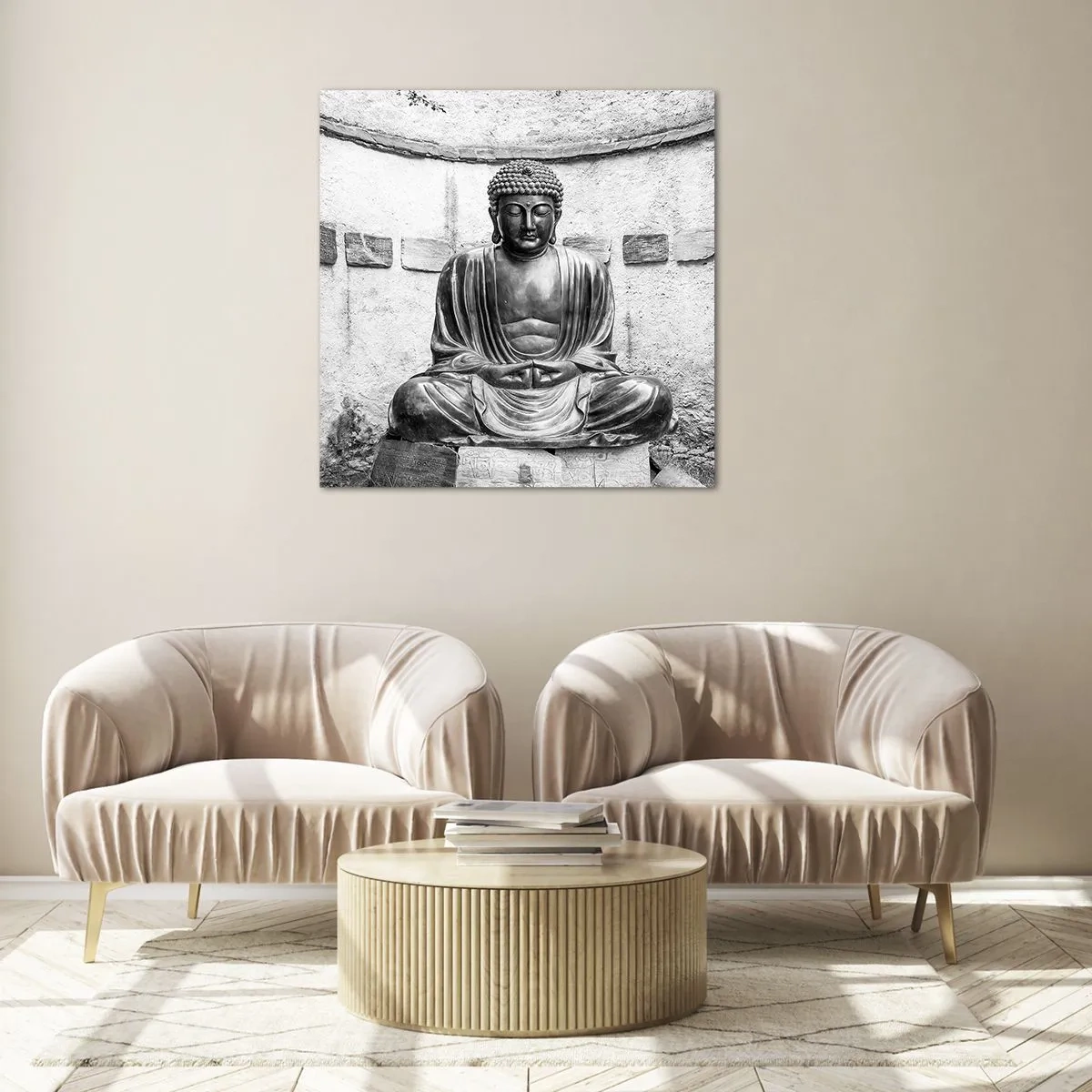 Cuadro sobre vidrio - Impresiones sobre Vidrio - En la fuente de la paz - 50x50 cm