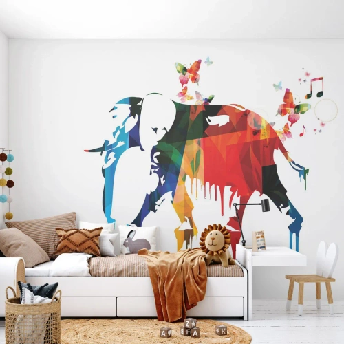 Fotomural personalizado Standard Eco - Todo el mundo puede bailar - Abstracción, Elefante, Mariposa