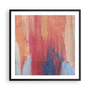 Póster en marco negro - Trazos de arco iris - 60x60 cm