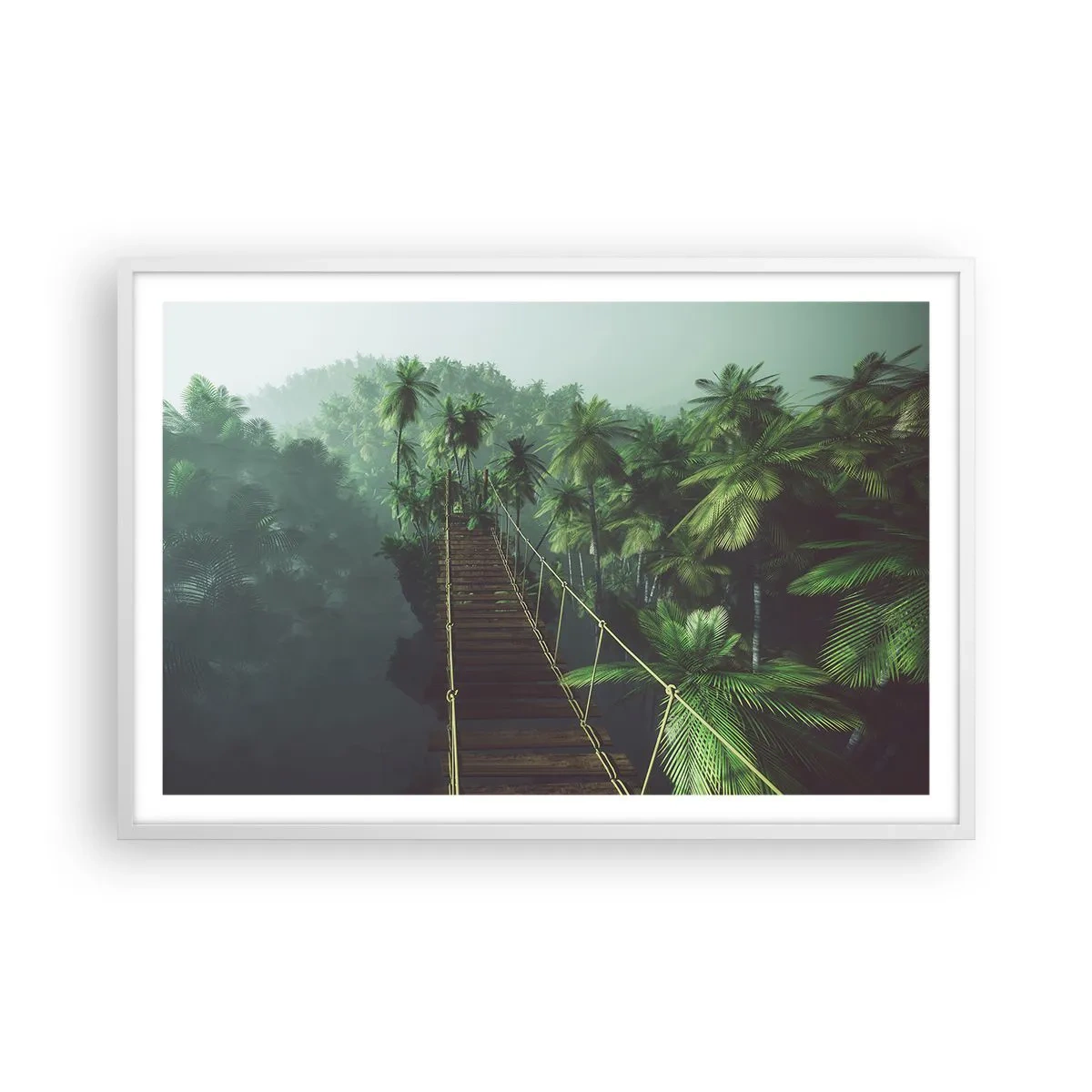 Póster en marco blanco - Sobre un mar de verde - 91x61 cm