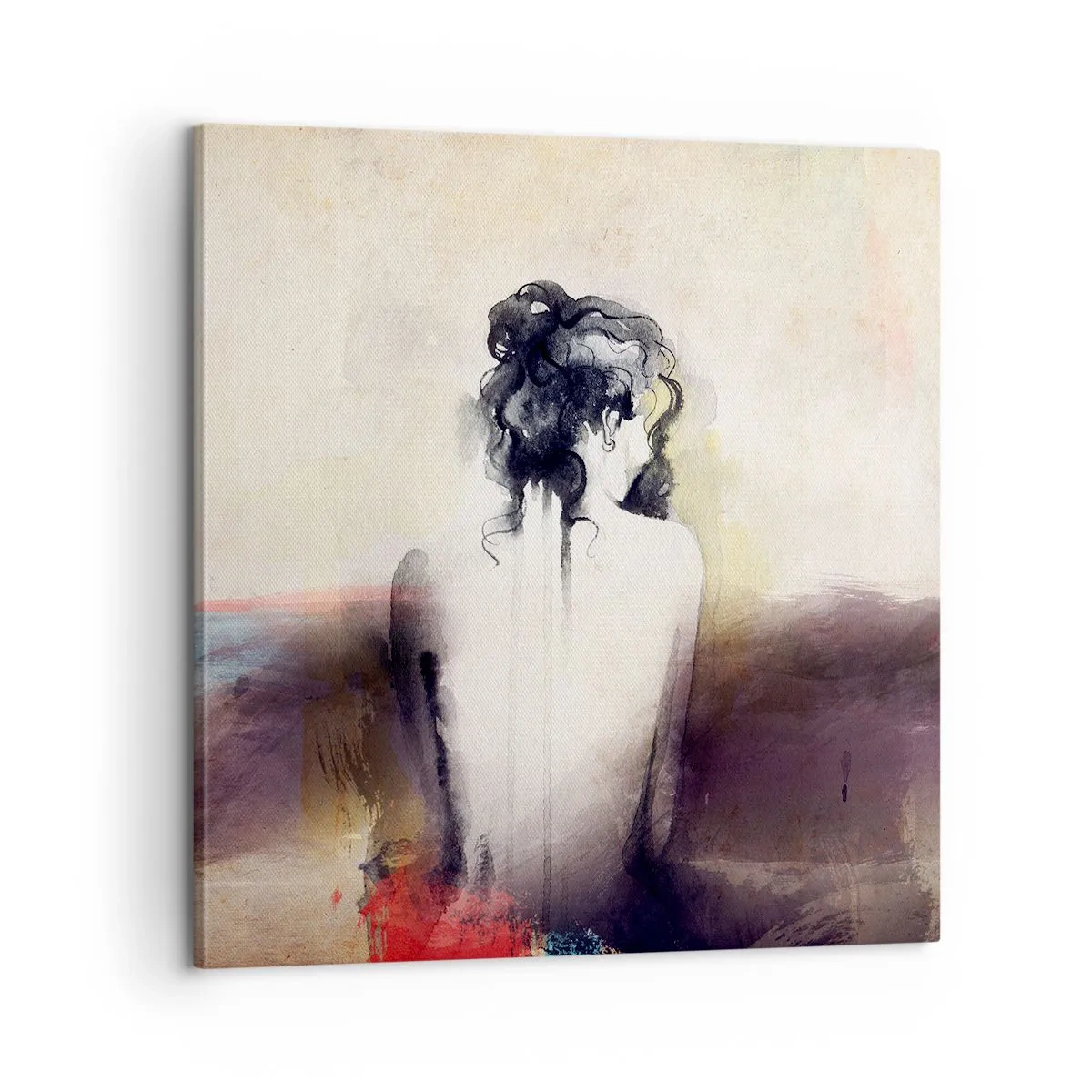 Cuadro sobre lienzo - Impresión de Imagen - Líneas suaves, formas ovaladas - 60x60 cm