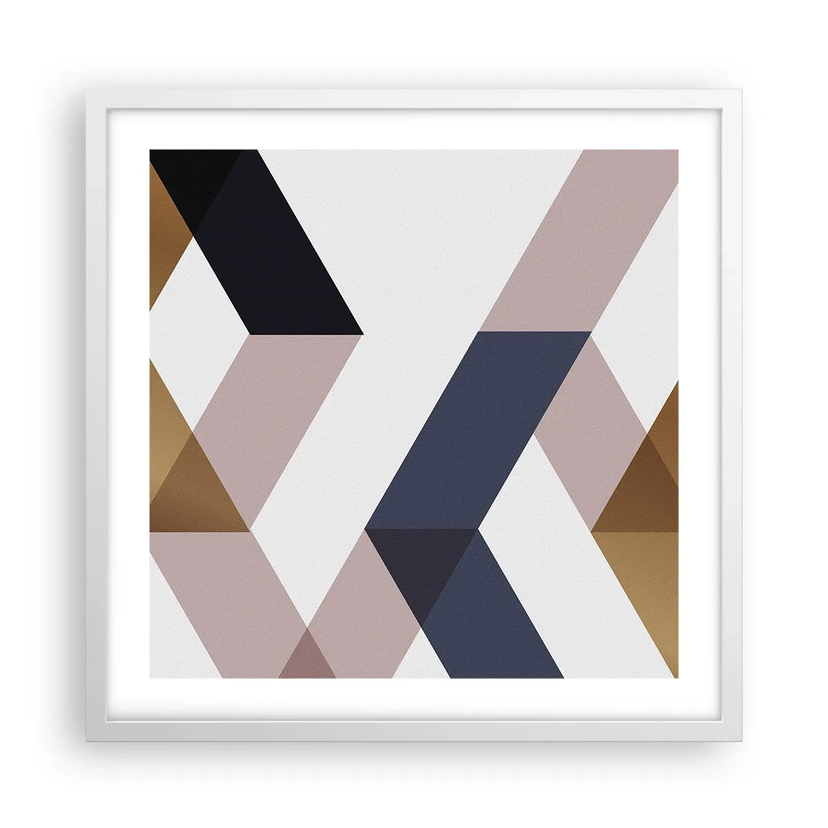Póster en marco blanco - Rectas y ángulos - 50x50 cm
