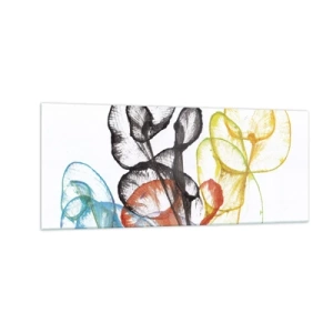 Cuadro sobre vidrio - Impresiones sobre Vidrio - Flores con alma - 100x40 cm