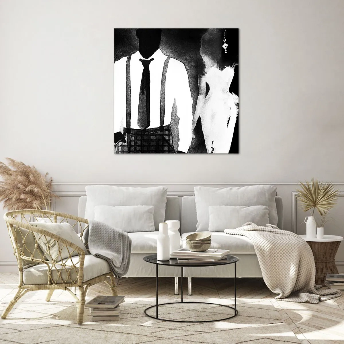 Cuadro sobre vidrio - Impresiones sobre Vidrio - En un ambiente noir - 50x50 cm