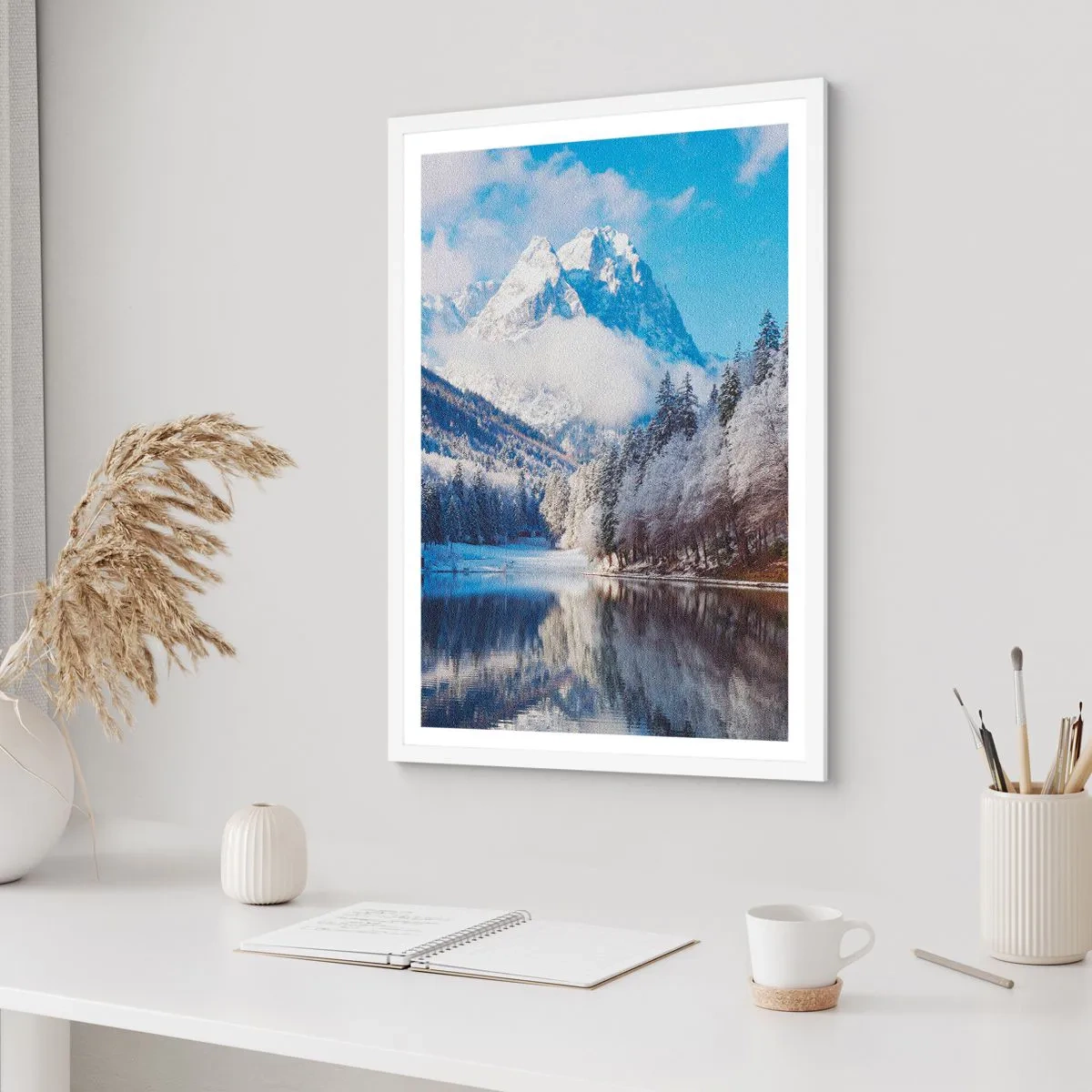 Póster en marco blanco - Guardia de nieve - 30x40 cm