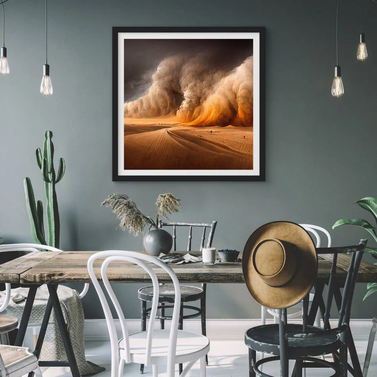 Póster en marco negro - Ira del desierto - 30x30 cm