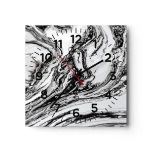 Reloj de pared - Reloj de vidrio - Al principio existía el caos - 30x30 cm