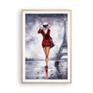 Póster en marco roble claro - Símbolos parisinos - 61x91 cm