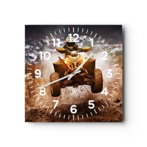 Reloj de pared - Reloj de vidrio - Sin riesgo no hay diversión - 30x30 cm