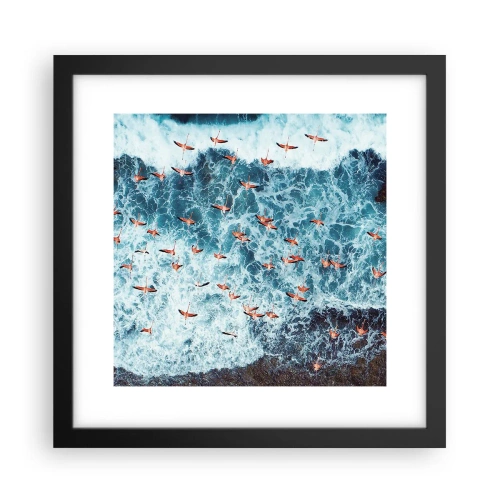Póster en marco negro - Un desfile marítimo - 30x30 cm