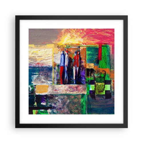 Póster en marco negro - Relaciones y emociones - 40x40 cm