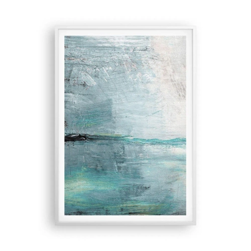 Póster en marco blanco - Horizontalmente sobre el azul - 70x100 cm