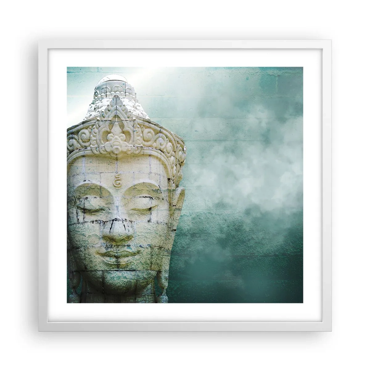 Póster en marco blanco - Buscando la luz - 50x50 cm