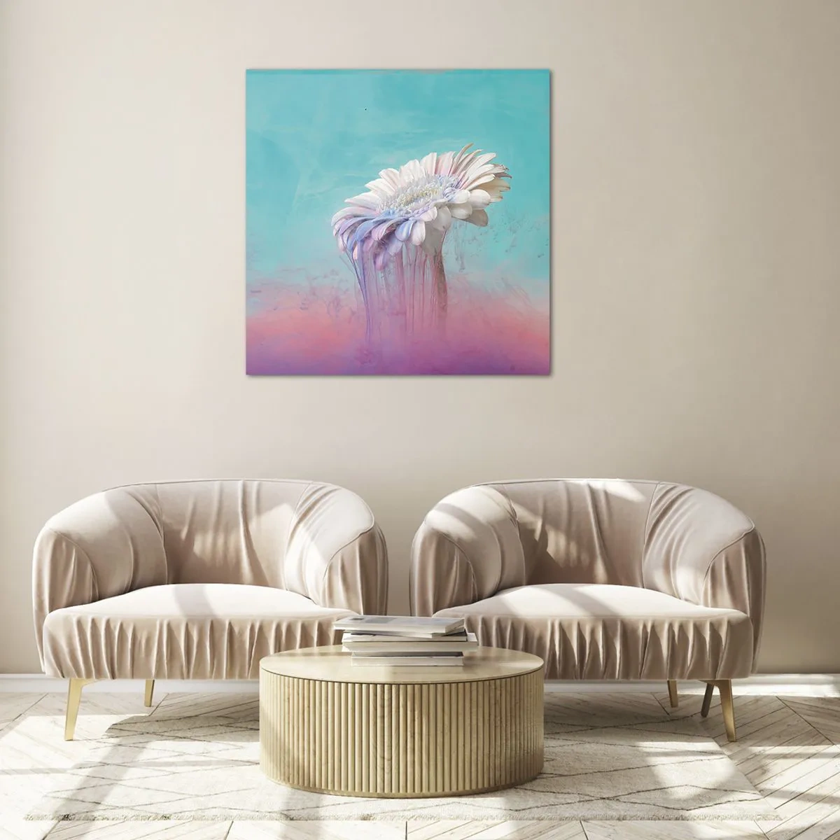 Cuadro sobre vidrio - Impresiones sobre Vidrio - El inframundo de las flores - 30x30 cm