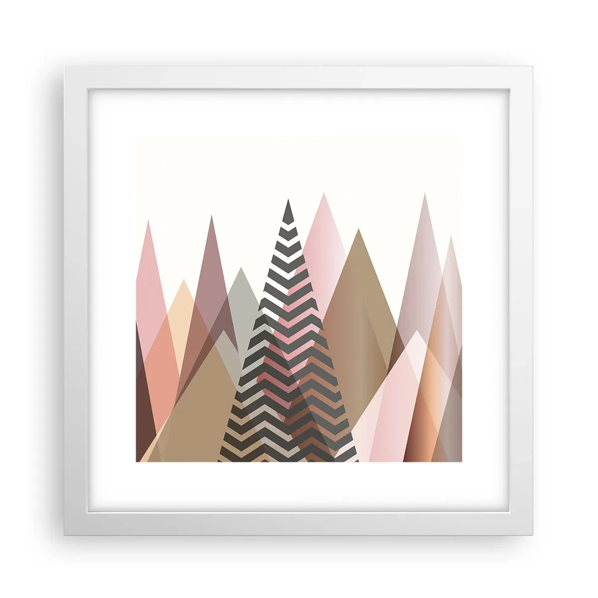 Póster en marco blanco - Una visión piramidal - 30x30 cm