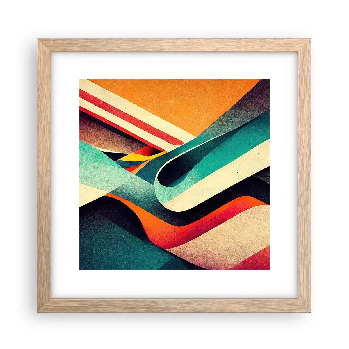 Póster en marco roble claro - Composición intensa - 30x30 cm