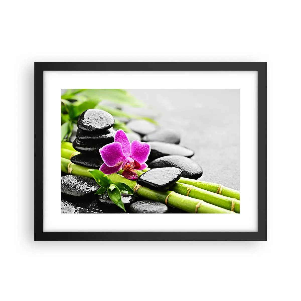Póster en marco negro - En equilibrio pacífico - 40x30 cm
