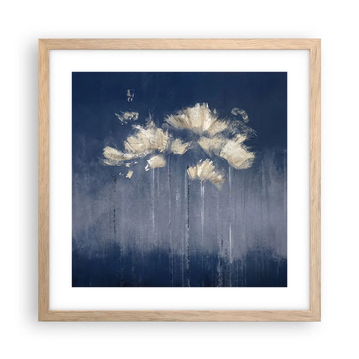 Póster en marco roble claro - Como pétalos al viento - 40x40 cm