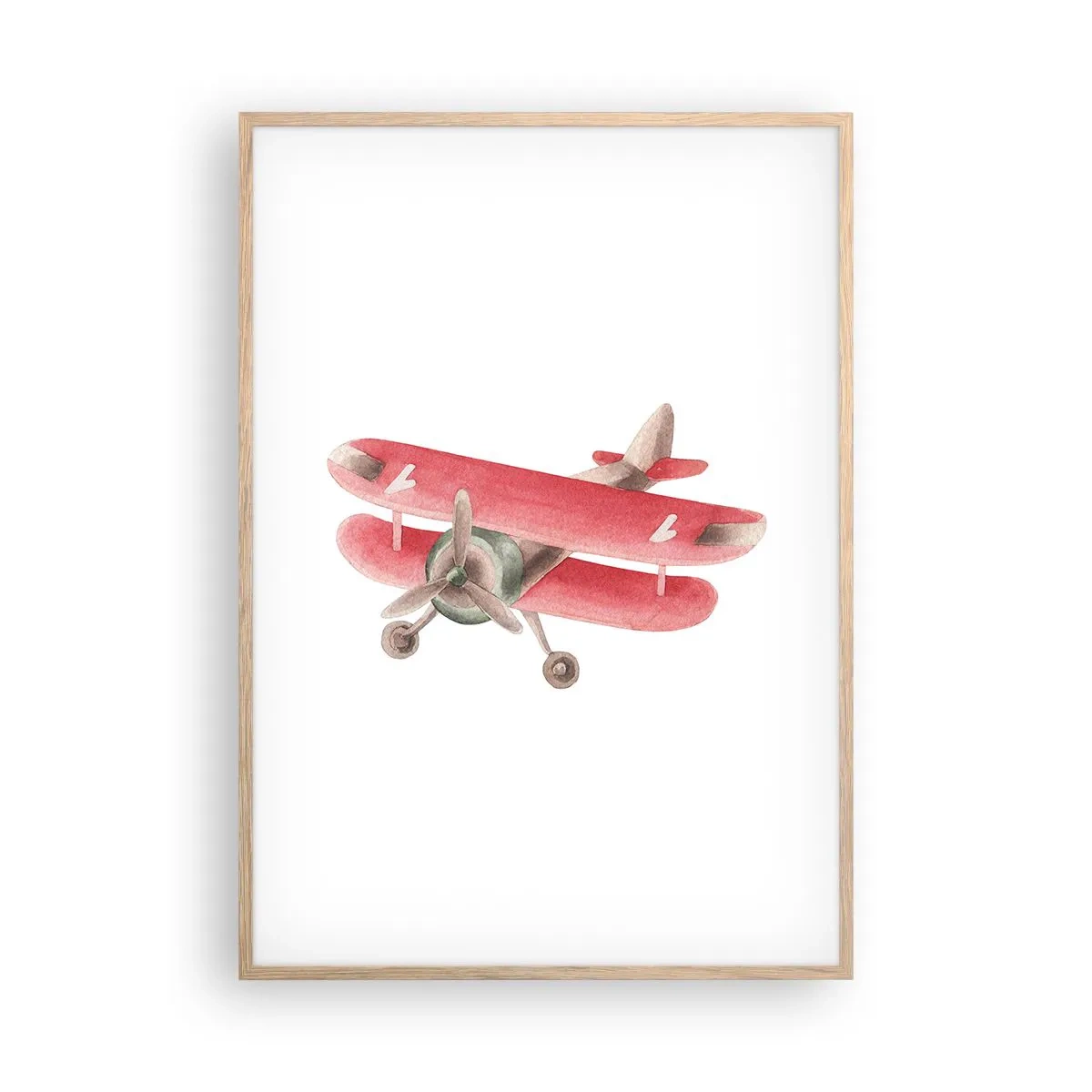 Póster en marco roble claro - Listo para surcar los cielos - 70x100 cm