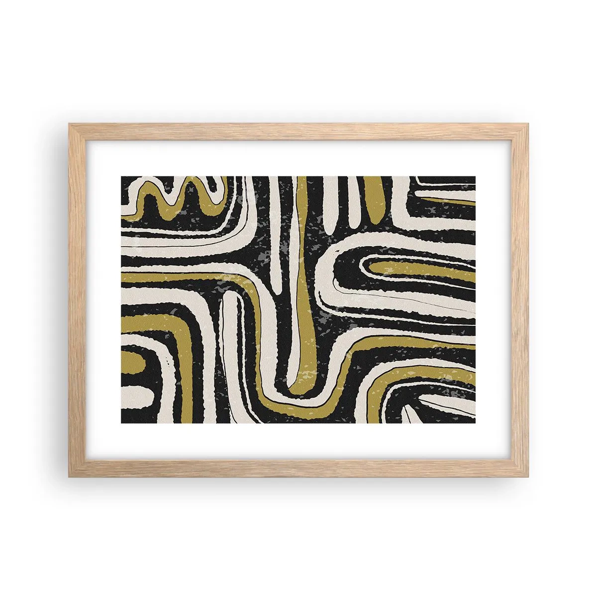 Póster en marco roble claro - Composición: tramos y callejones - 40x30 cm