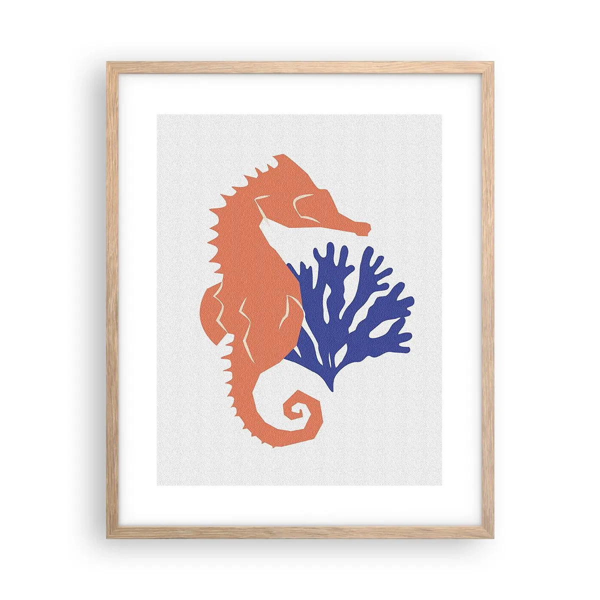 Póster en marco roble claro - En una pradera submarina - 40x50 cm