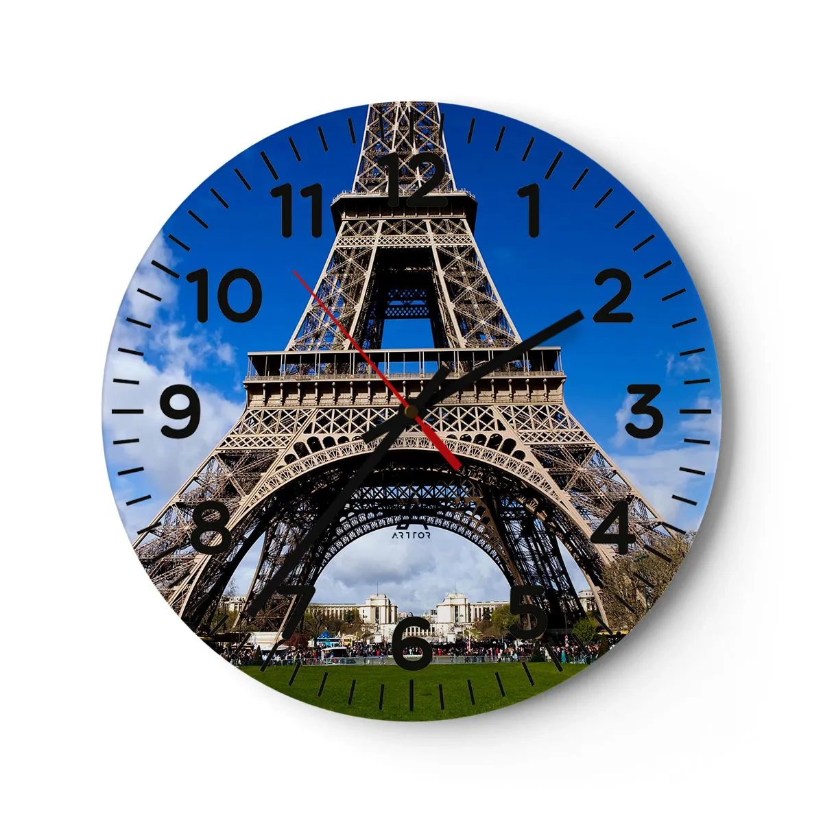 Reloj de pared - Reloj de vidrio - Todo París a sus pies - 40x40 cm