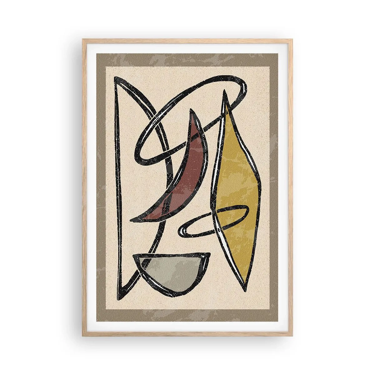 Póster en marco roble claro - Verticales y niveles - 70x100 cm