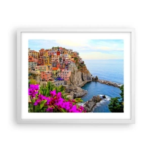 Póster en marco blanco - La ciudad de la risa - 50x40 cm