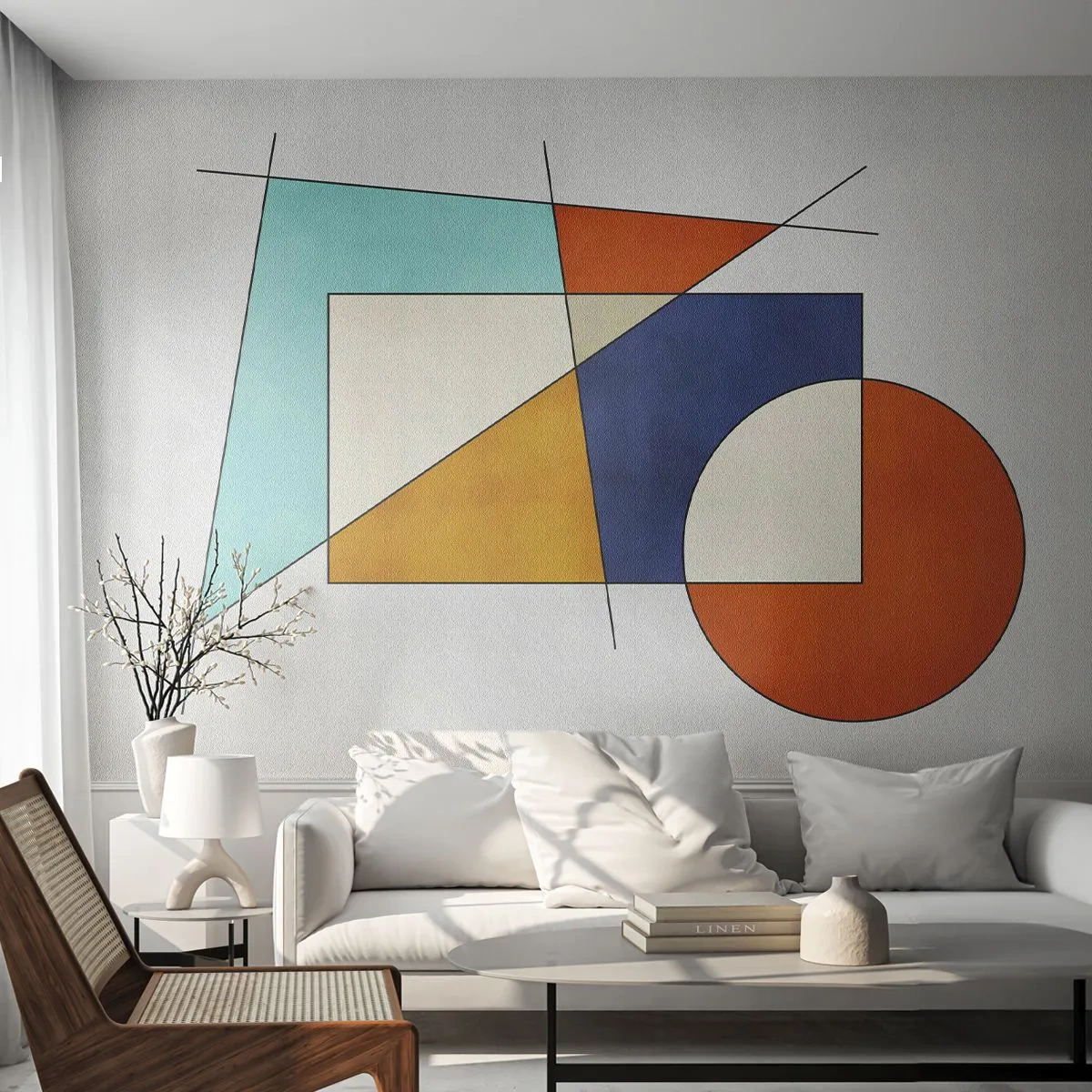 Fotomural Autadhesivo Deluxe Sticker - Abstracción: diversión modernista - Geométrico, Moderno, Minimalismo - 200x140 cm