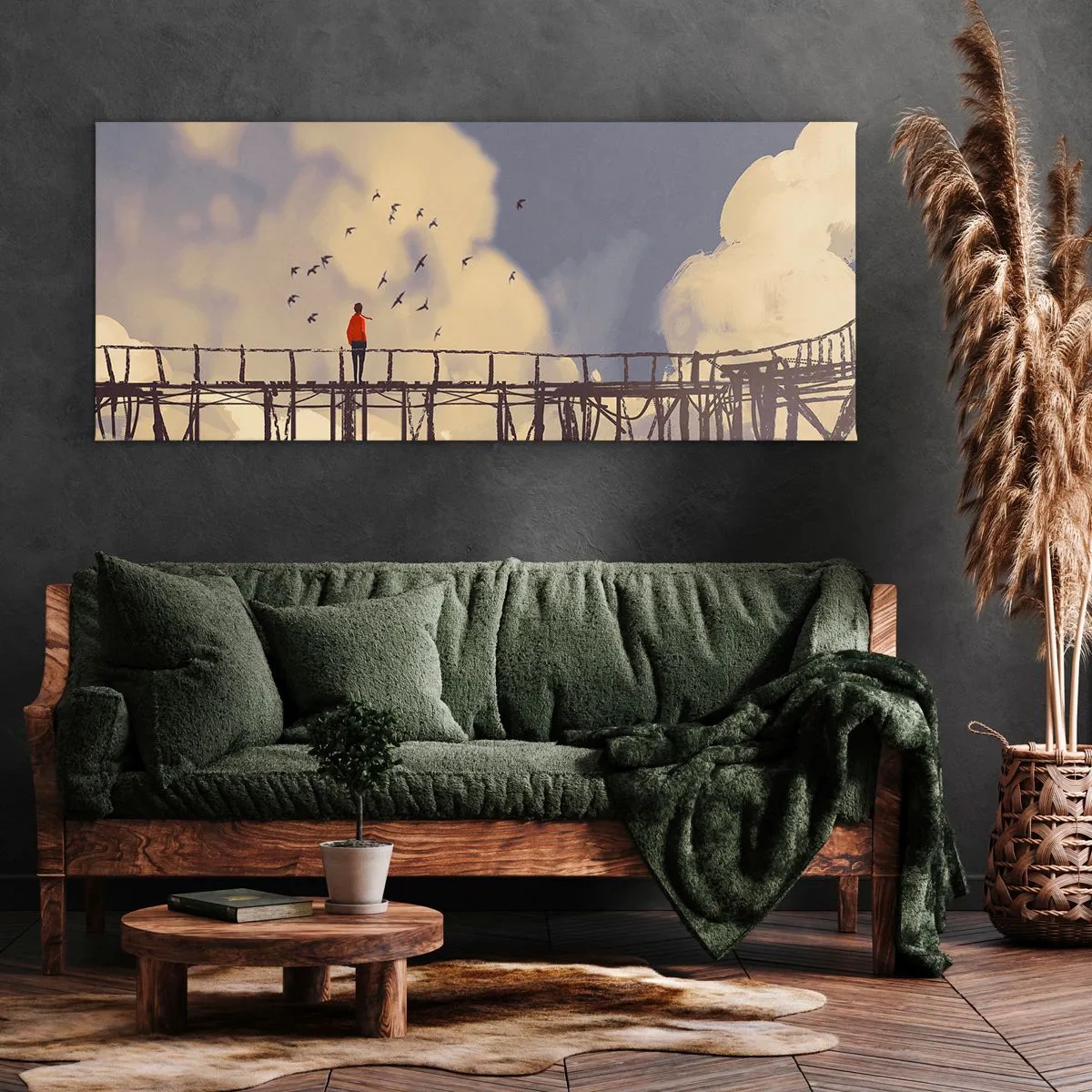 Cuadro sobre lienzo - Impresión de Imagen - Anhelo azul - 100x40 cm