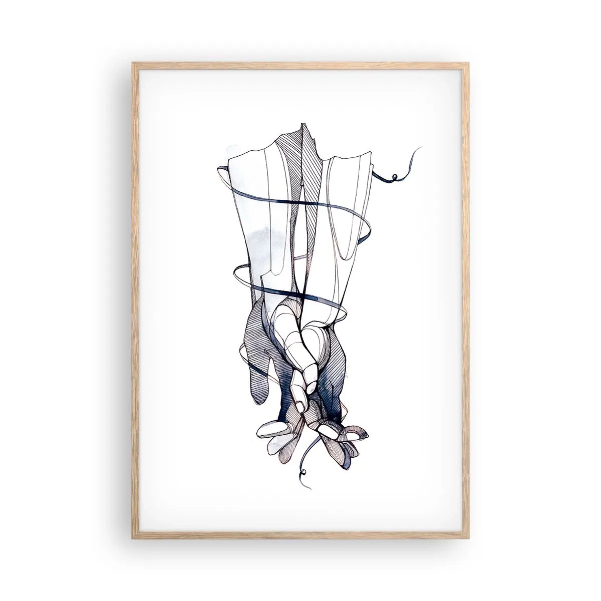 Póster en marco roble claro - Un estudio sobre el contacto - 70x100 cm