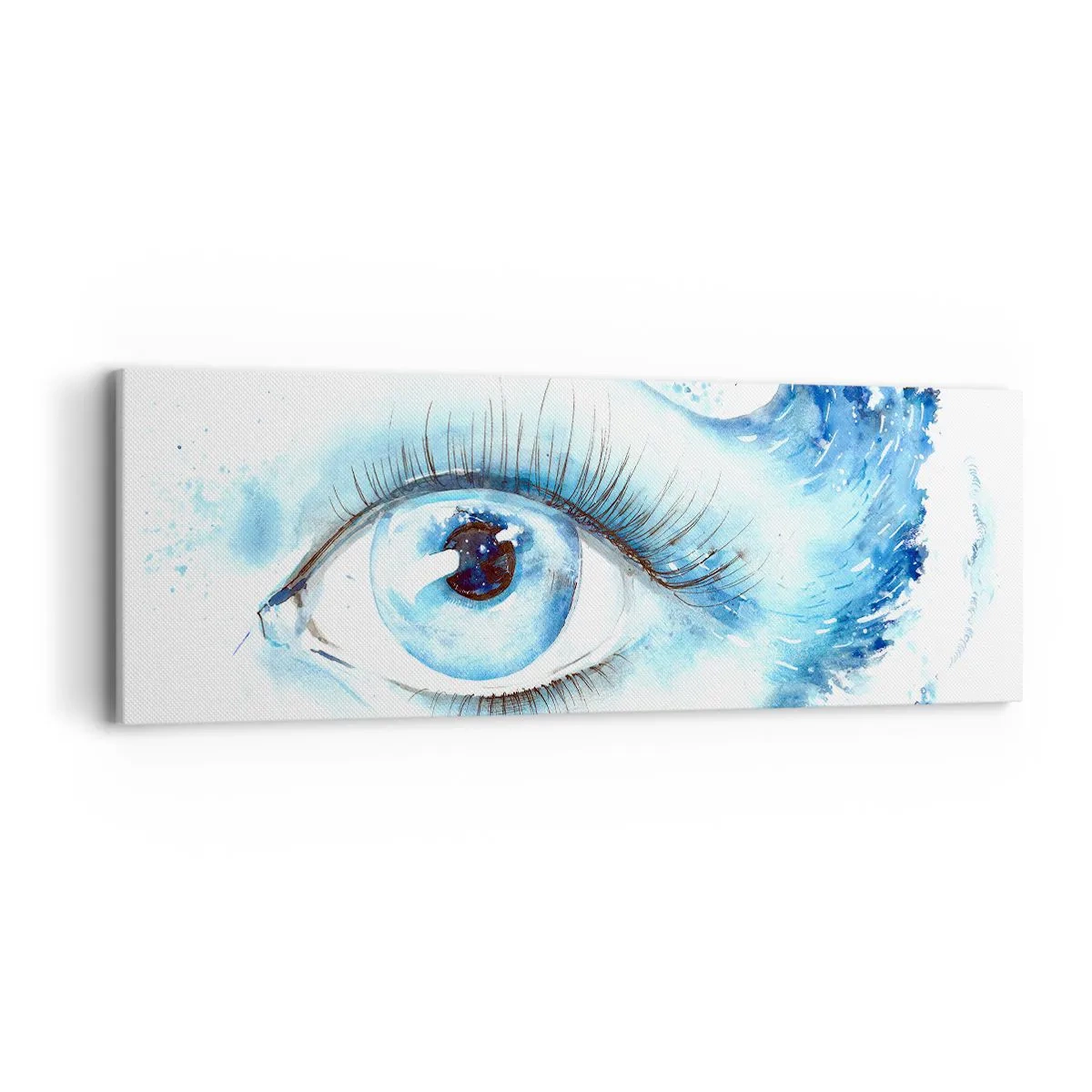 Cuadro sobre lienzo - Impresión de Imagen - Sumérgete en el azul de tu mirada - 90x30 cm