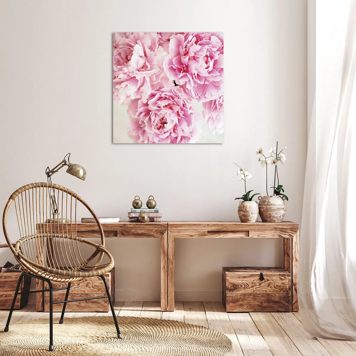 Cuadro sobre lienzo - Impresión de Imagen - En el esplendor del rosa - 60x60 cm