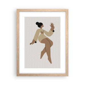 Póster en marco roble claro - Forma de gracia - 30x40 cm