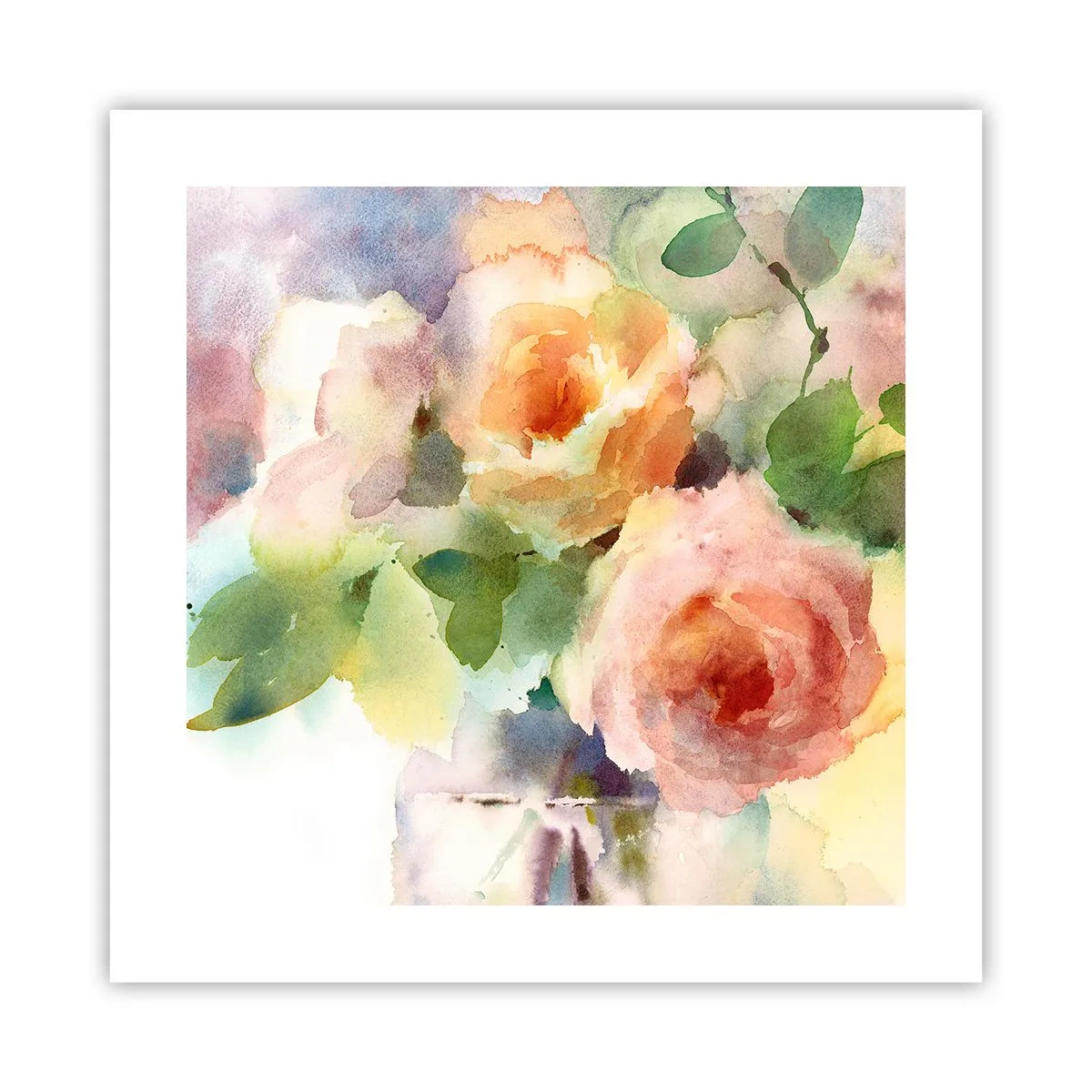 Póster - Delicado como una acuarela - 40x40 cm
