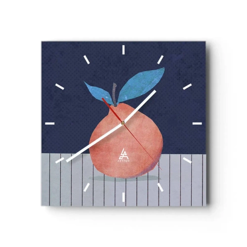Reloj de pared - Reloj de vidrio - Convexidad y plano - 40x40 cm